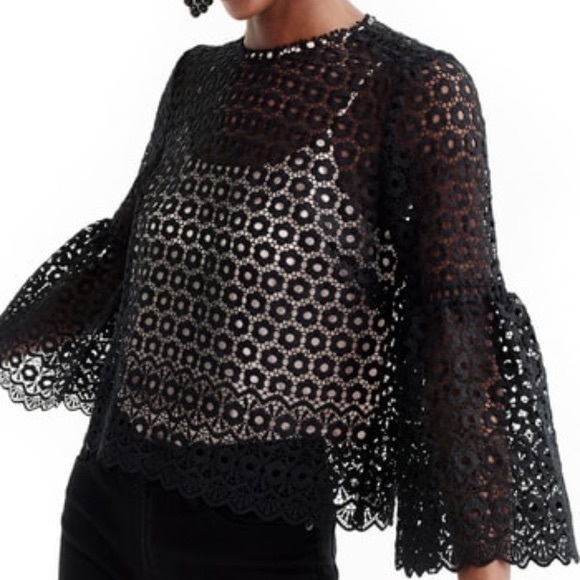 J. Crew Tops - J. Crew Daisy Lace bell sleeve top